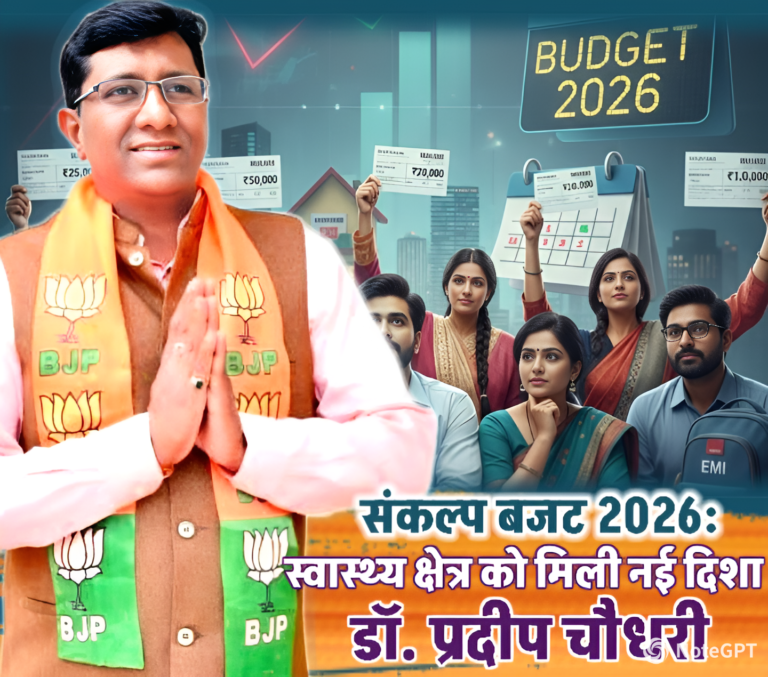 संकल्प बजट 2026: स्वास्थ्य क्षेत्र को मिली नई दिशा – डॉ. प्रदीप चौधरी
