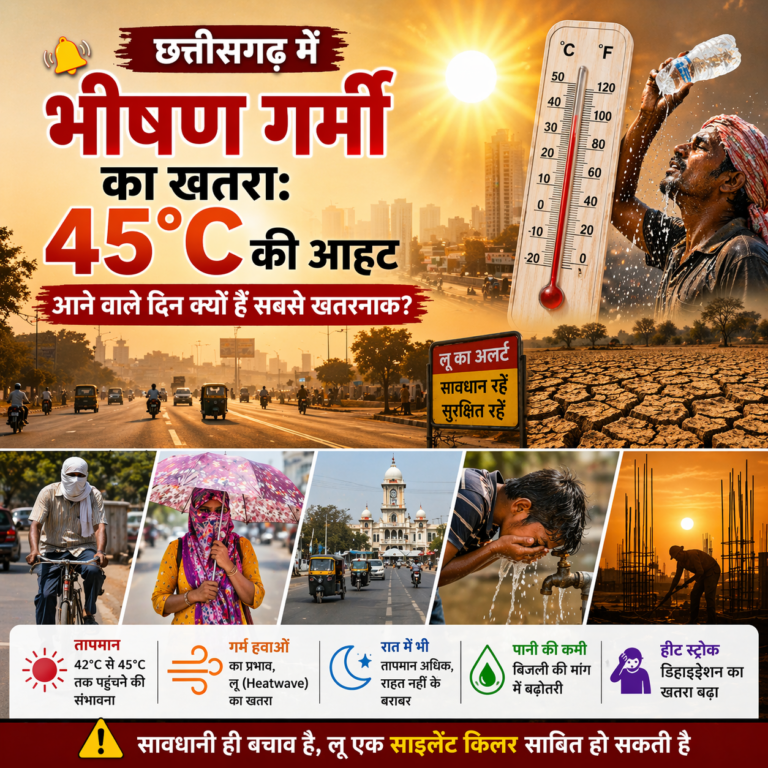 भीषण गर्मी का खतरा: 45°C की आहट, 🟥आने वाले दिन क्यों हैं सबसे खतरनाक ?