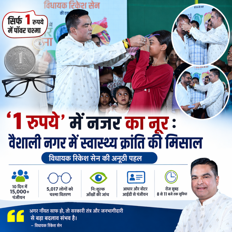 ‘1 रुपये’ में नजर का नूर: वैशाली नगर में स्वास्थ्य क्रांति की मिसाल