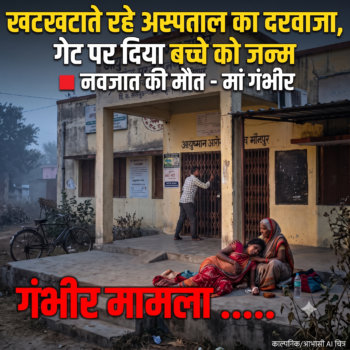 खटखटाते रहे अस्पताल का दरवाजा, गेट पर दिया बच्चे को जन्म  🟥 नवजात की मौत – मां गंभीर